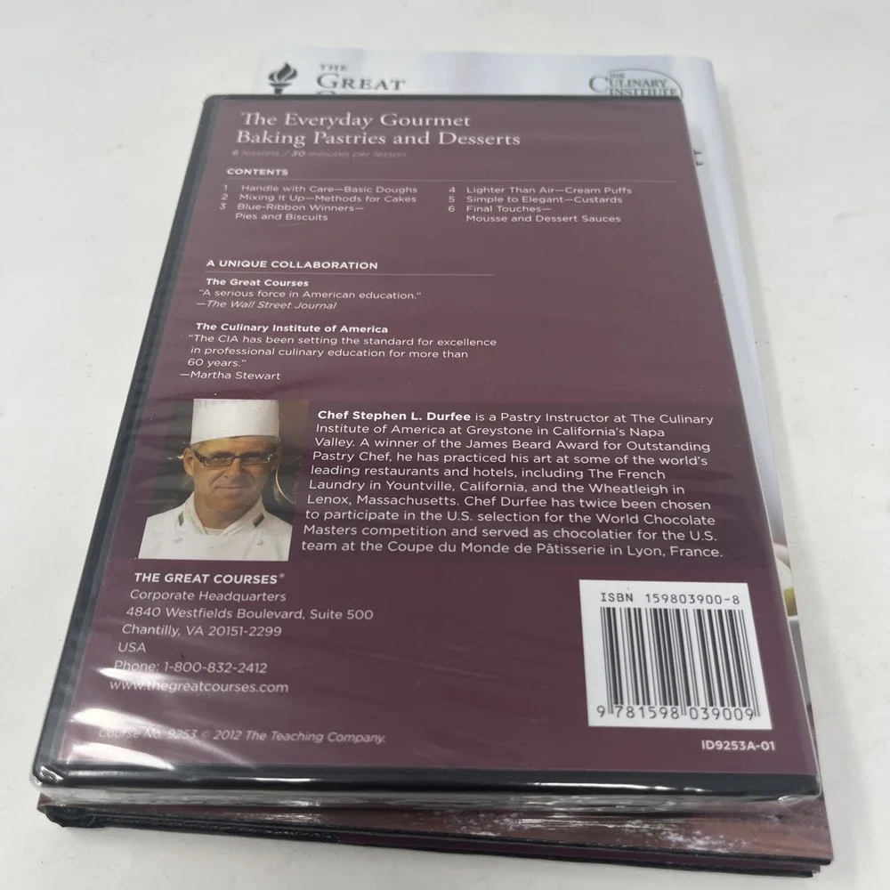 The Great Courses The Everyday Gourmet Cooking Course Bill Briwa DVD + book set